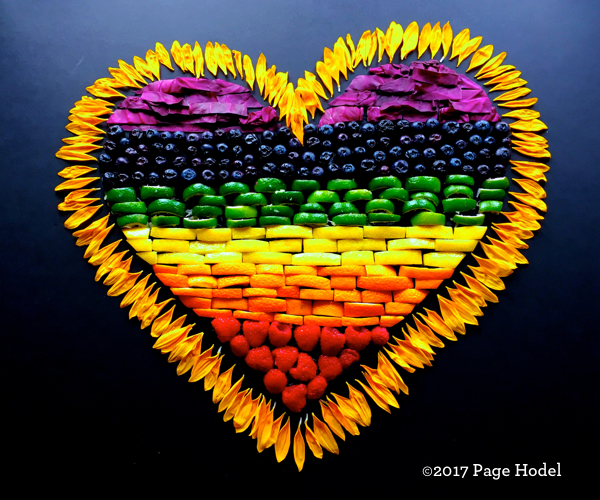 handmade heard in bright colored fruit