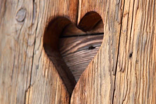 wood hole cut like broken heart syndrome