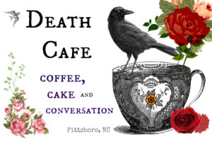 Poster from a death cafe where people are discussing death