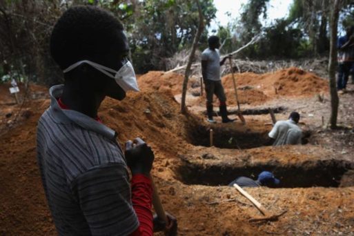 View of a Liberian gravesite during the Ebola outbreak