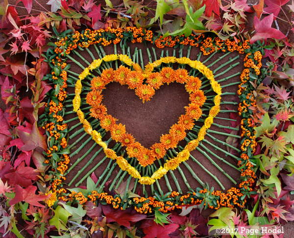 Handmade hearts in fall colors