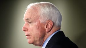 Photo of Sen. John McCain, whose glioblastoma may one day be treated with the poliovirus