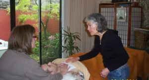Irene Smith teaches touch awareness to a caregiver