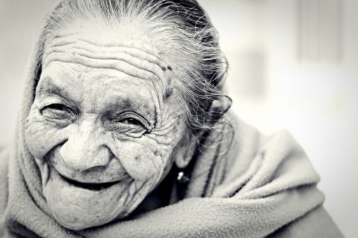 Old woman smiling 