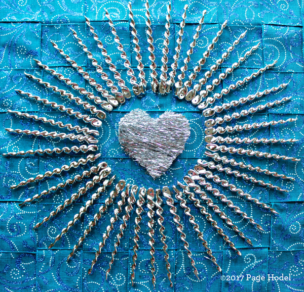 Handmade heart in silver and blue