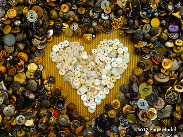 handmade heart filled with buttons