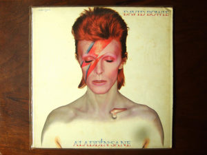 The cover of David Bowie's album "Aladdin Sane," which was mentioned in the documentary "David Bowie: The Last Five Years"