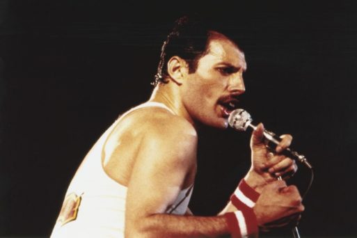 Freddy Mercury performing "We Are the Champions"