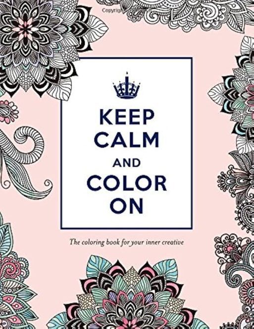 keep calm and color on coloring book cover