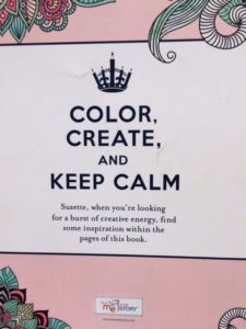 "Keep Calm and Color On" book as mediation for the grieving