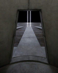 A view from the inside of one of the towers in the art installation piece “An Occupation of Loss” 