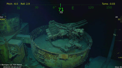 Photo of the sunken remains of the USS Juneau.