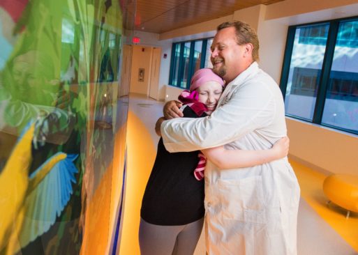Pediatric palliative care doctor Justin Baker and patient