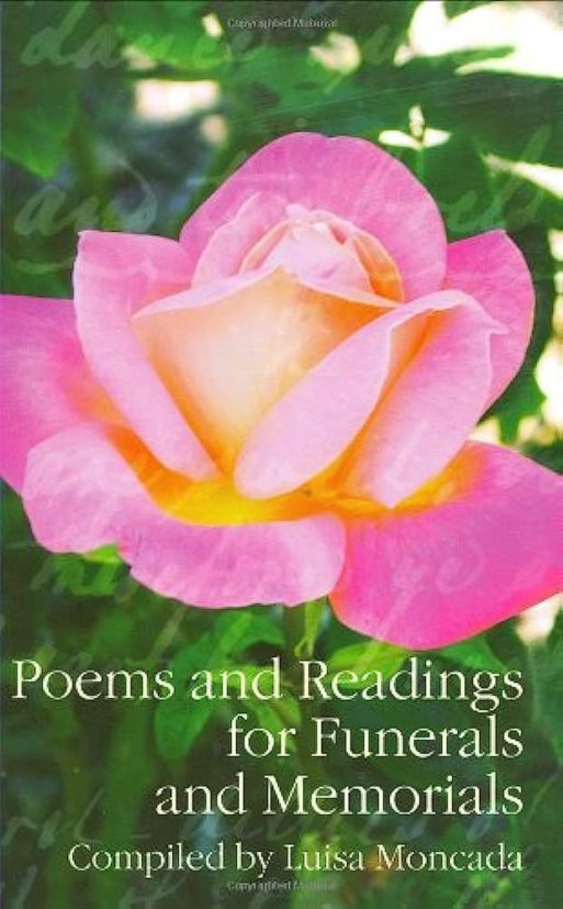 book cover for poems and readings for funerals and memorials by Luisa Moncada