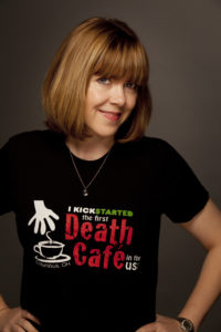 Portrait of Lizzy Miles, who hosts Death Cafes in the United States