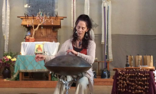 Deb Grant, conscious dying guide, plays the handpan