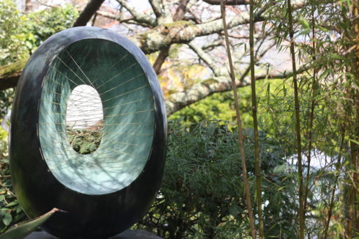 Image of a Barbara Hepworth sculture in the art gardens of England
