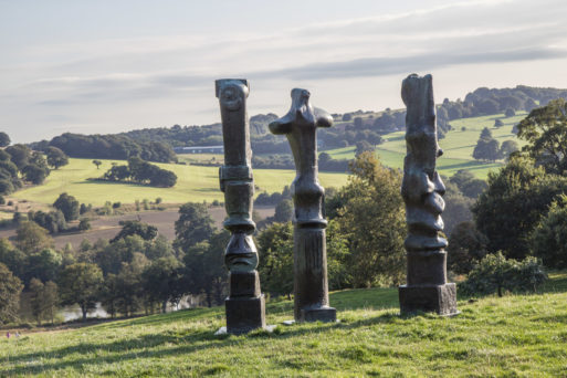 Image of a henry moore sculpture in the YSP art gardens