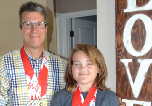 Image of father and daughter who competed in the 2018 Transplant Games of America