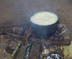 Ayahuasca cooking in the Loreto region of Peru