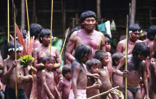 Photo of Yanomami man and children