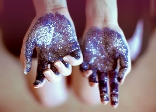 sparkle hands with a new year's resolution 