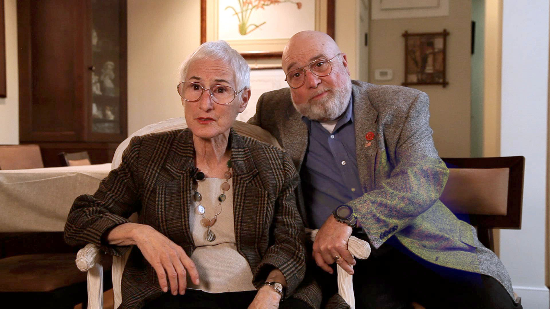 Janet and Joel Panzer talking to the camera from "The Sum of Our Memory"