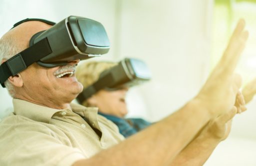 Seniors enjoying virtual reality 