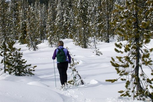 An image showing a woman in winter participating in regular exercise