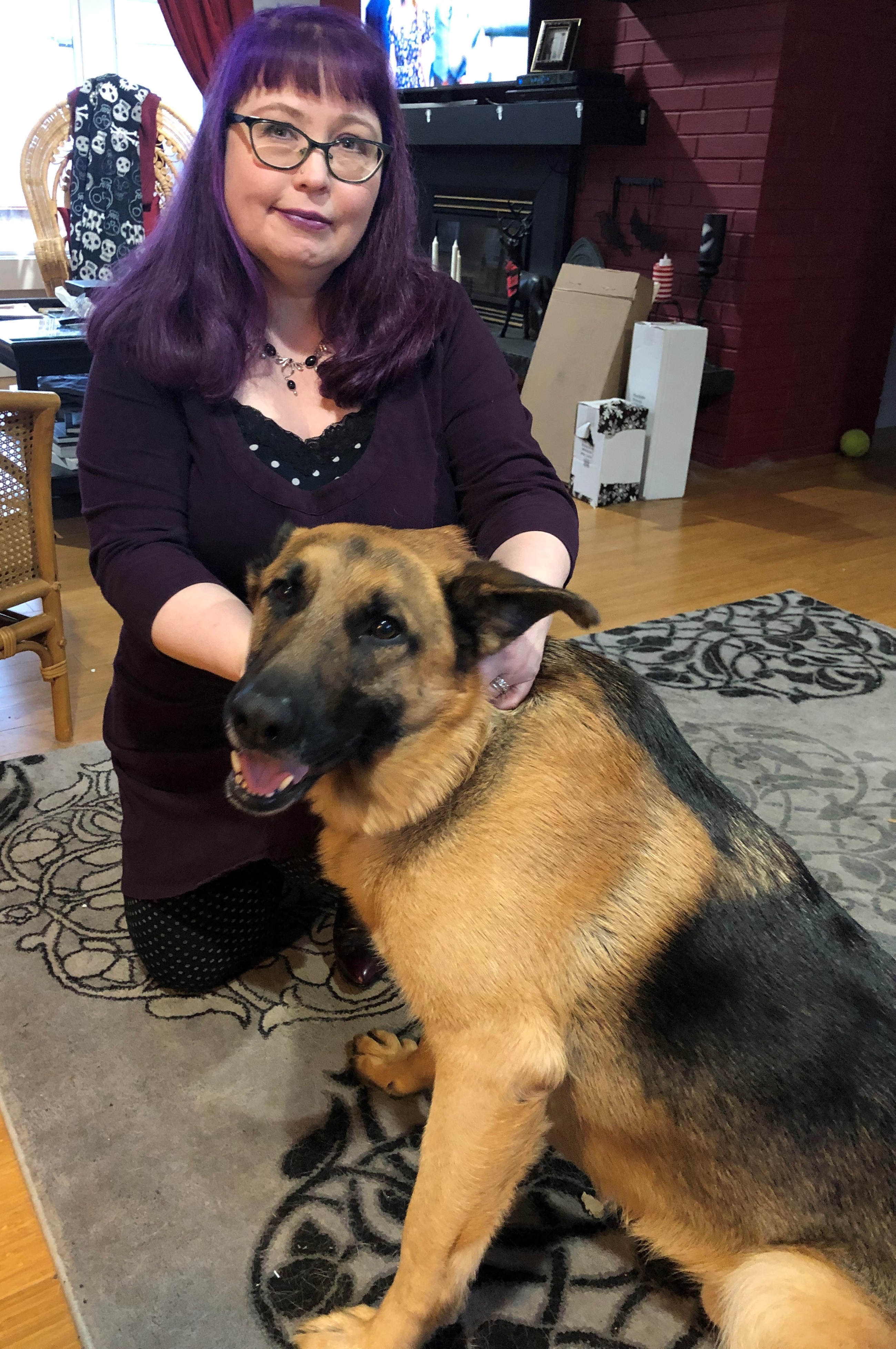 Pet Partners Communications Director with her dog, Fezzik
