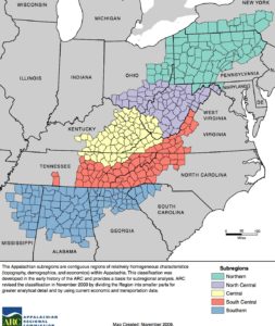 Map of South Appalachia 