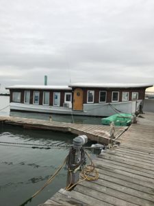 A houseboat owned and lived on by a man who is working towards conscious dying