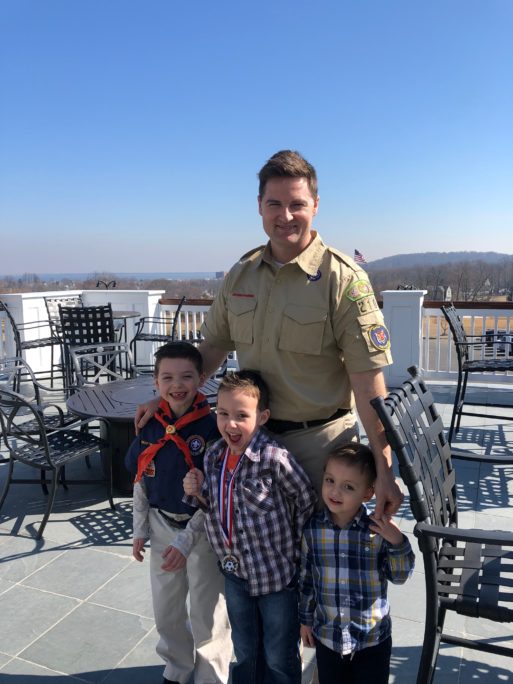 Exercise therapist William Smith and his three young boys