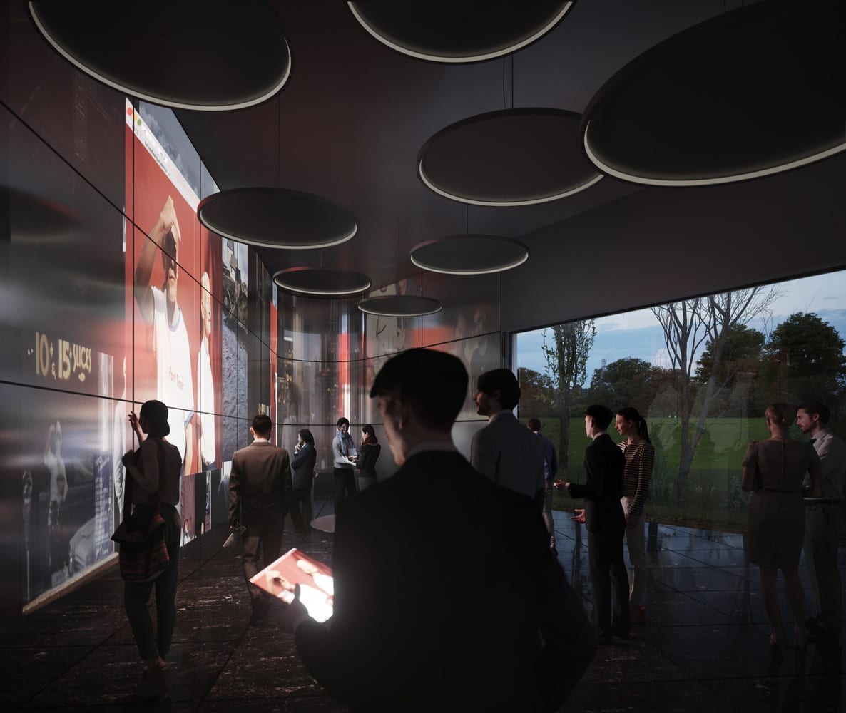 The first room of the funeral center designed by HofmanDujardin