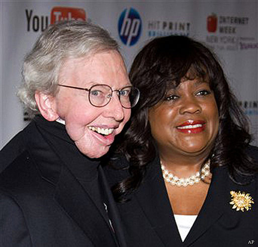 Roger and Chaz Ebert attending a movie premier in 2010