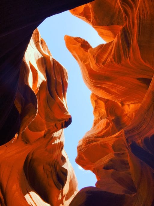 Red canyon walls carved by windstorms