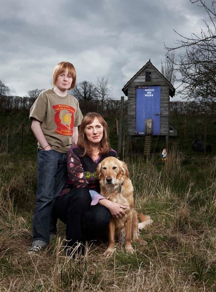 Author Sacha Langton-Gilks, her on DD and their dog