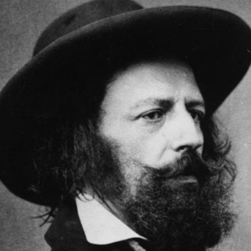 portrait of Alfred Lord Tennyson who wrote the poem about death called 