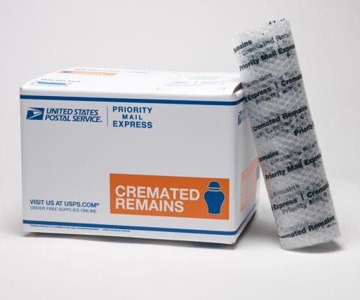Image of USPS Cremated Remains label to legally ship cremated ashes