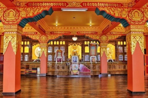 The Meditation Hall at Kopan Monastery in Nepal, where Lama Zopa Rinpoche shares Tibetan Buddhist death practices and other teachings