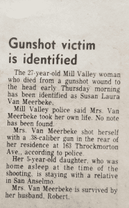 Newspaper about suicide in Mill valley