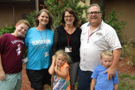 Jessica Strohauer with her family at Deliver the Dream's bereavement camp.