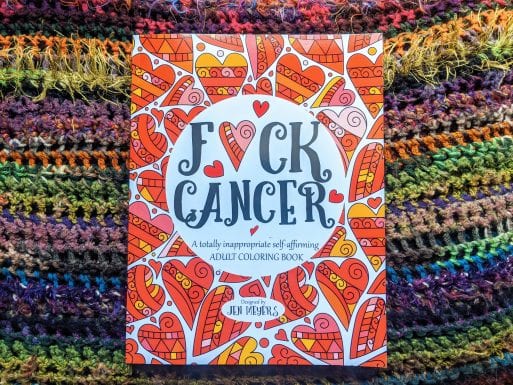 cover of Fck cancer adult coloring book by jen meyers