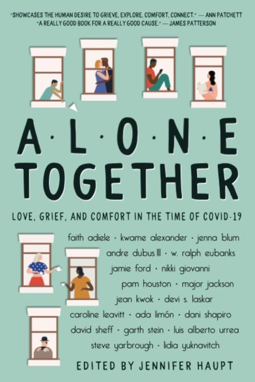 The cover for "Alone Together: Love, Grief and Comfort in the Time of Covid-19"