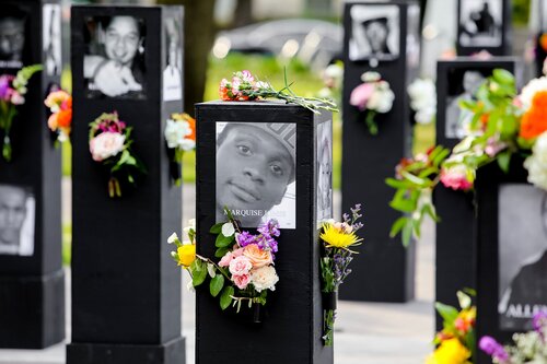 A Say Their Names Memorial honoring those lost to racial violence