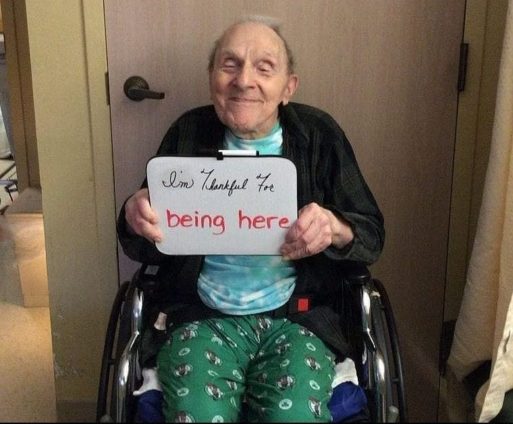 Nursing home resident expresses gratitude during lockdown
