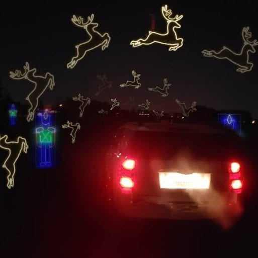 A drive-thru holiday display in Omaha, Nebraska.