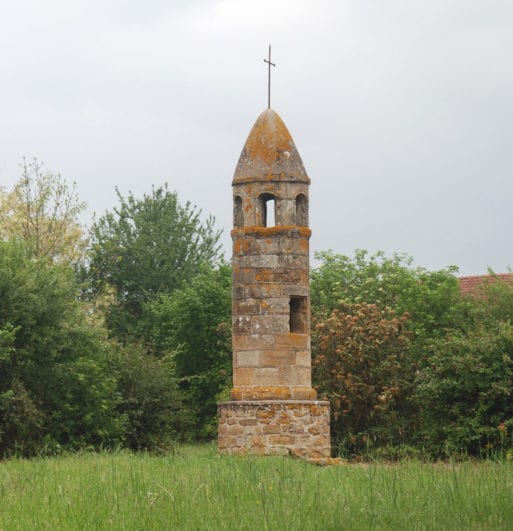 A stone tower in Culhat, central France.