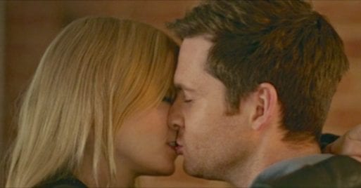 Tom Riley and Joanne Froggatt kissing in "Starfish."