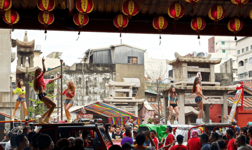 Funeral strippers performing in China.